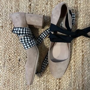 Miu Miu Mixed Ribbon Heels